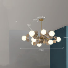 Carica l'immagine nel visualizzatore di Gallery, Lampadario Moderno a Sfere con Dettagli Decorativi – Stile Nordico da 130 cm
