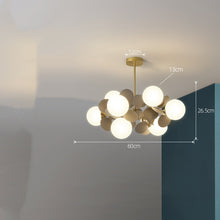 Carica l'immagine nel visualizzatore di Gallery, Lampadario Moderno a Sfere con Dettagli Decorativi – Stile Nordico da 130 cm
