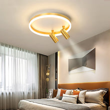 Carica l'immagine nel visualizzatore di Gallery, Plafoniera LED Oro con Faretti – Illuminazione Doppia e Stile Contemporaneo
