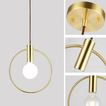 Carica l'immagine nel visualizzatore di Gallery, Nordic restaurant brass chandelier bar counter circle chandelier
