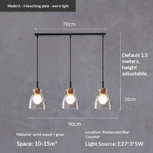 Carica l'immagine nel visualizzatore di Gallery, Three-head Retro Cafe Bar Table Minimalist Pendant Light
