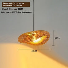 Carica l'immagine nel visualizzatore di Gallery, Bamboo Hanging Lamp Straw Hat-shaped Hanging Lamp
