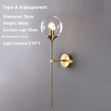 Carica l'immagine nel visualizzatore di Gallery, Simple Glass Wall Lamp Creative Bedroom Bedside Lamp
