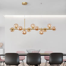 Carica l'immagine nel visualizzatore di Gallery, A Long Minimalist Glass Magic Bean Chandelier
