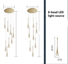 Carica l'immagine nel visualizzatore di Gallery, Lampadario a Goccia in Cristallo – Design Minimal a 8 Luci
