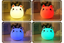 Carica l'immagine nel visualizzatore di Gallery, Lampada LED in silicone a forma di gatto carino
