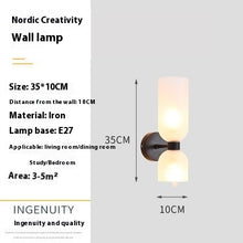 Carica l'immagine nel visualizzatore di Gallery, Simple Double-headed Glass Bedside Wall Lamp
