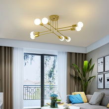 Carica l'immagine nel visualizzatore di Gallery, Lampada da soffitto in ferro battuto in stile nordico con 6 o 8 aste di ferro
