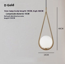 Carica l'immagine nel visualizzatore di Gallery, Simple Ball Glass Small Droplight Bedroom Bedside Single Headlight

