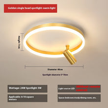Carica l'immagine nel visualizzatore di Gallery, Plafoniera LED Oro con Faretti – Illuminazione Doppia e Stile Contemporaneo
