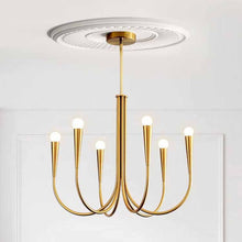 Carica l'immagine nel visualizzatore di Gallery, Lampadario Oro a 9 Bracci | Stile Nordic French | Regolabile e Scultoreo

