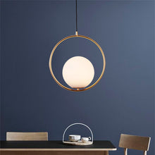 Carica l'immagine nel visualizzatore di Gallery, Simple Ball Glass Small Droplight Bedroom Bedside Single Headlight
