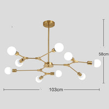 Carica l'immagine nel visualizzatore di Gallery, Lampadario Molecolare a Bracci Regolabili – Struttura Elettrolitica in Stile Moderno
