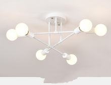 Carica l&#39;immagine nel visualizzatore di Gallery, Lampadario Geometrico Moderno a 6/8 Luci – Design Lineare in Ferro e Ottone
