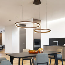 Carica l'immagine nel visualizzatore di Gallery, Lampadario Moderno a Cerchi – Doppio Anello LED con Dimmer e Controllo Smart
