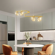 Carica l'immagine nel visualizzatore di Gallery, Simple Modern Creative Rectangle Dining Table Starry Chandelier
