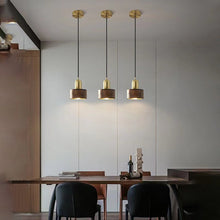 Carica l'immagine nel visualizzatore di Gallery, Vintage Brass Walnut Solid Wood Copper Lamps
