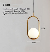 Carica l'immagine nel visualizzatore di Gallery, Simple Ball Glass Small Droplight Bedroom Bedside Single Headlight
