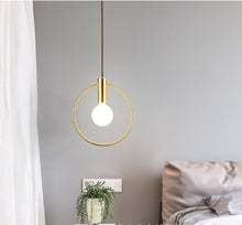 Carica l'immagine nel visualizzatore di Gallery, Nordic restaurant brass chandelier bar counter circle chandelier
