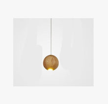 Carica l'immagine nel visualizzatore di Gallery, Nordic wood solid wood ball chandelier creative personality living room dining room hanging lamps
