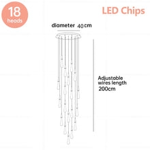 Carica l'immagine nel visualizzatore di Gallery, Lampadario a Goccia Cristallina – Design Scultoreo per Scale e In
