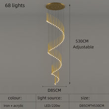 Carica l'immagine nel visualizzatore di Gallery, Creative Modern Minimalist Atmosphere Personality Living Room Long Chandelier
