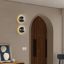 Carica l'immagine nel visualizzatore di Gallery, Round Aisle Lamps Nordic Solar Eclipse Bedroom Bedside Wall Lamp
