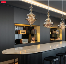 Carica l'immagine nel visualizzatore di Gallery, Lampadario n Cristallo e Rame
