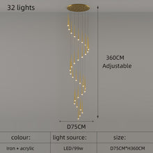 Carica l'immagine nel visualizzatore di Gallery, Creative Modern Minimalist Atmosphere Personality Living Room Long Chandelier
