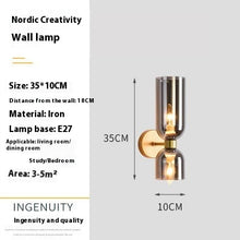 Carica l'immagine nel visualizzatore di Gallery, Simple Double-headed Glass Bedside Wall Lamp
