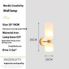 Carica l'immagine nel visualizzatore di Gallery, Simple Double-headed Glass Bedside Wall Lamp
