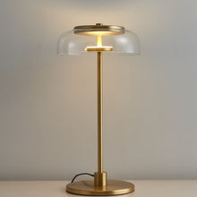 Carica l'immagine nel visualizzatore di Gallery, Lampada da tavolo in vetro fumé – Eleganza moderna con struttura nera
