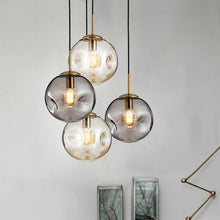 Carica l'immagine nel visualizzatore di Gallery, Creative Glass Chandelier Iron Restaurant Window Chandelier
