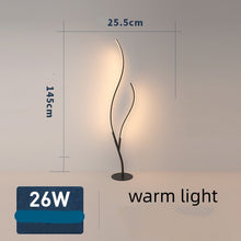 Carica l'immagine nel visualizzatore di Gallery, Lampada da Terra a LED Design Twig – Linee Fluide in Alluminio Nero Opaco
