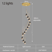 Carica l'immagine nel visualizzatore di Gallery, Lampadario Goccia a LED | Eleganza Verticale per Scale e Open Space
