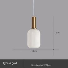 Carica l'immagine nel visualizzatore di Gallery, Bar Restaurant Chandelier Personalized Simple Striped Single-head Paint Green Glass Lantern Chandelier
