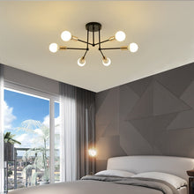 Carica l'immagine nel visualizzatore di Gallery, Lampada da soffitto in ferro battuto in stile nordico con 6 o 8 aste di ferro
