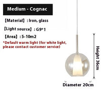 Carica l'immagine nel visualizzatore di Gallery, Nordic Restaurant Glass Chandelier Simple
