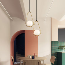 Carica l'immagine nel visualizzatore di Gallery, Nordic Style Personalized Round Ring Magic Bean Lamp Modern Hallway Small Chandelier
