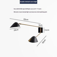 Carica l'immagine nel visualizzatore di Gallery, Bedside Table Study Intelligent Double-headed Wall Lamp Modern Living Room Bedroom Long Arm Single Head Lamp
