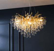 Carica l'immagine nel visualizzatore di Gallery, Postmodern Light Luxury Chandelier Water Drop Crystal Lamp Atmosphere
