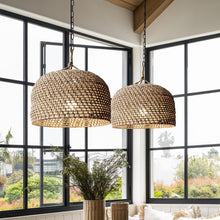 Carica l'immagine nel visualizzatore di Gallery, Vintage Hotel Homestay Bedroom Light Hemp Rope Woven Zen Tea Room
