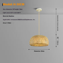 Carica l'immagine nel visualizzatore di Gallery, Bamboo Rattan Chandelier Zen Homestay Designer Bedroom

