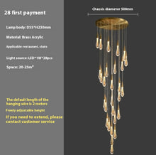 Carica l'immagine nel visualizzatore di Gallery, Lampadario a Goccia Cristallina – Design Scultoreo per Scale e In
