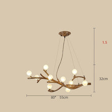 Carica l'immagine nel visualizzatore di Gallery, Lampadario “Ramo Zen” – Illuminazione Scultorea in Stile Wabi-Sabi
