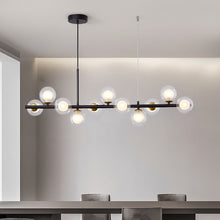Carica l'immagine nel visualizzatore di Gallery, A Long Minimalist Glass Magic Bean Chandelier
