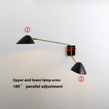 Carica l'immagine nel visualizzatore di Gallery, Bedside Table Study Intelligent Double-headed Wall Lamp Modern Living Room Bedroom Long Arm Single Head Lamp
