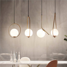 Carica l'immagine nel visualizzatore di Gallery, Simple Ball Glass Small Droplight Bedroom Bedside Single Headlight

