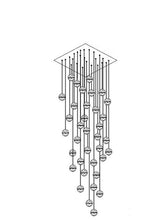 Carica l'immagine nel visualizzatore di Gallery, Lampadario di Cristallo a Sospensione "Diamond Bubble" – Design Regolabile per Scale e Foyer

