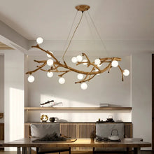 Carica l'immagine nel visualizzatore di Gallery, Lampadario “Ramo Zen” – Illuminazione Scultorea in Stile Wabi-Sabi
